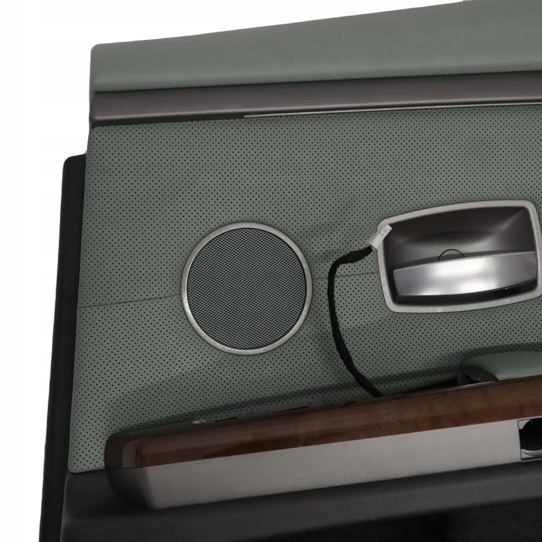 Right O/S Door Card Leather Nasca Green Lining Trim to BMW 7 Series E65 Rear with Part number 7144160 BMW 7 Series E65 Rear Right O/S Door Card Leather Nasca Green Lining Trim - SKU 7144160 - Part number 7144160