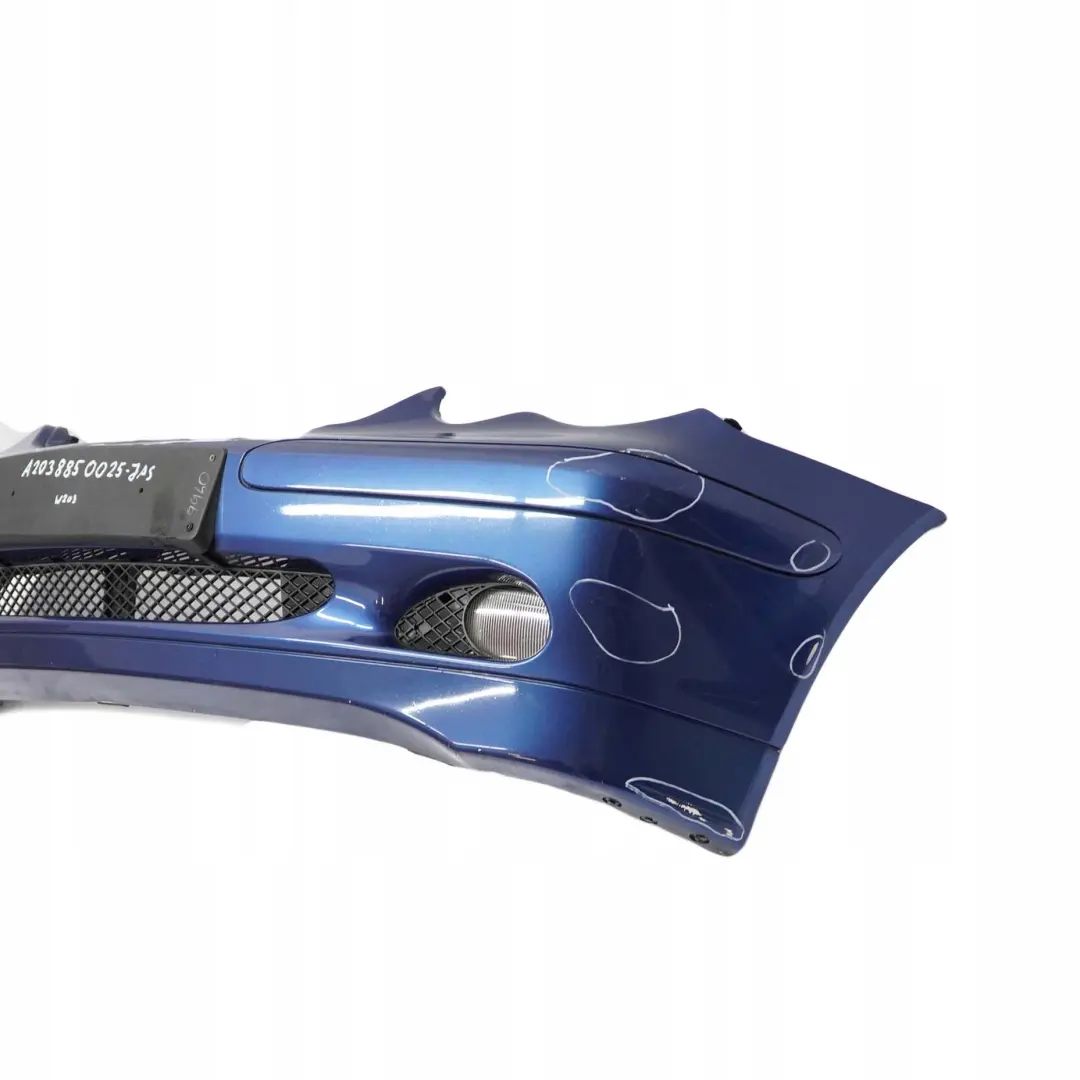 Mercedes-Benz C Klasse W203 Stossfänger Vorn Jaspisblau Blau Metallic - 345 für mit Teilenummer A2038850025 Mercedes-Benz C Klasse W203 Stossfänger Vorn Jaspisblau Blau Metallic - 345 - SKU A2038850025-JAS - Teilenummer A2038850025