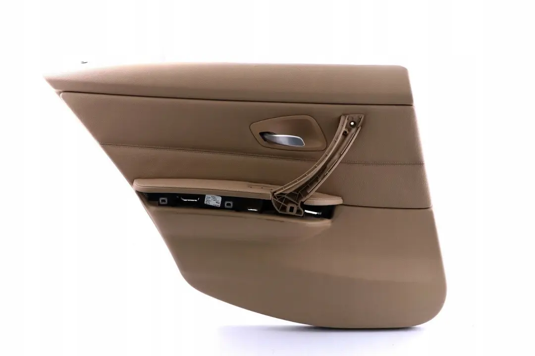 Left N/S Door Card Lining Beige Leather Trim Panel to BMW 3 Series E90 Rear with Part number 7217583 BMW 3 Series E90 Rear Left N/S Door Card Lining Beige Leather Trim Panel - SKU 7217583 - Part number 7217583