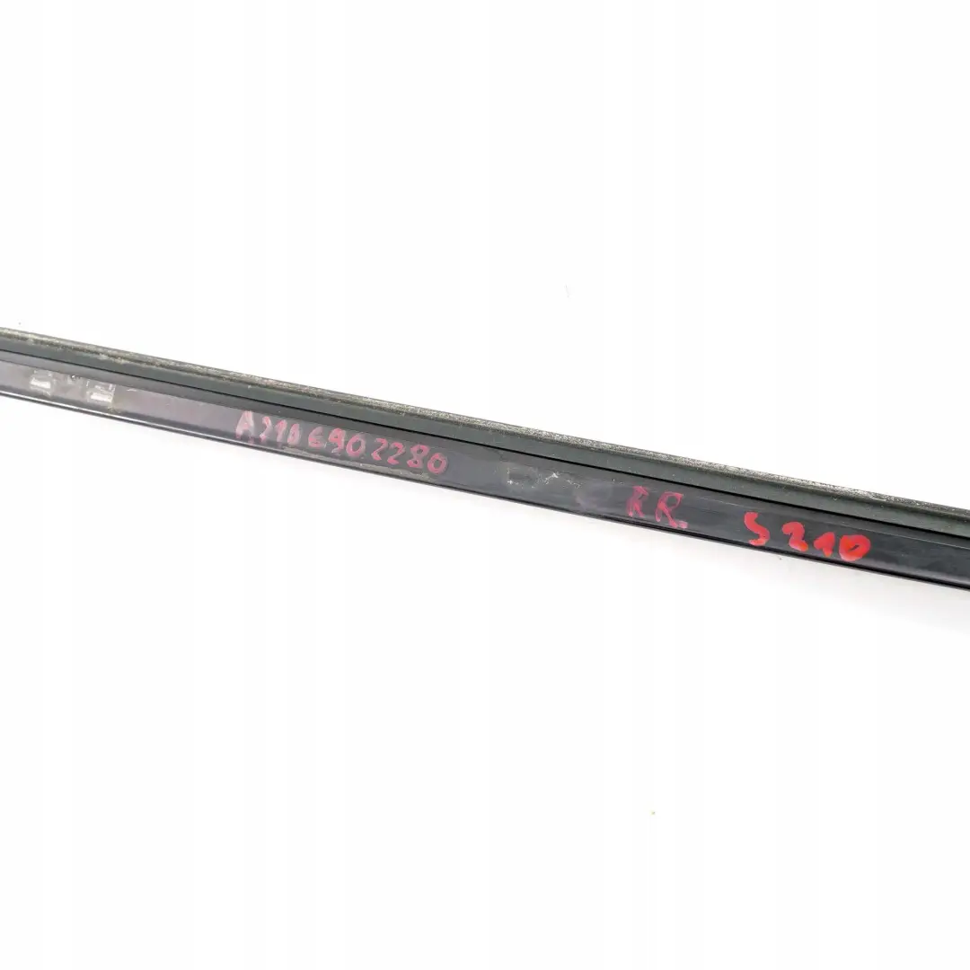 Mercedes-Benz E-Class S210 Rear Right O/S Door Window Edge Ornamental Trim to with Part number A2106902280 Mercedes-Benz E-Class S210 Rear Right O/S Door Window Edge Ornamental Trim - SKU A2106902280 - Part number A2106902280