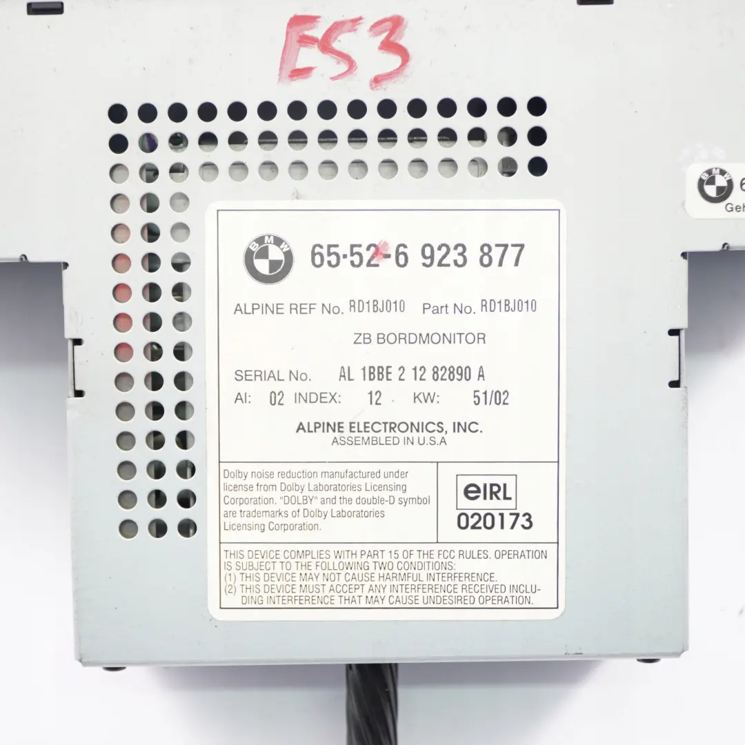 Gehäuse Bordmonitor Wide Screen Navigationssystem für BMW X5 er E53 mit Teilenummer 6923877 BMW X5 er E53 Gehäuse Bordmonitor Wide Screen Navigationssystem - SKU 6923877 - Teilenummer 6923877