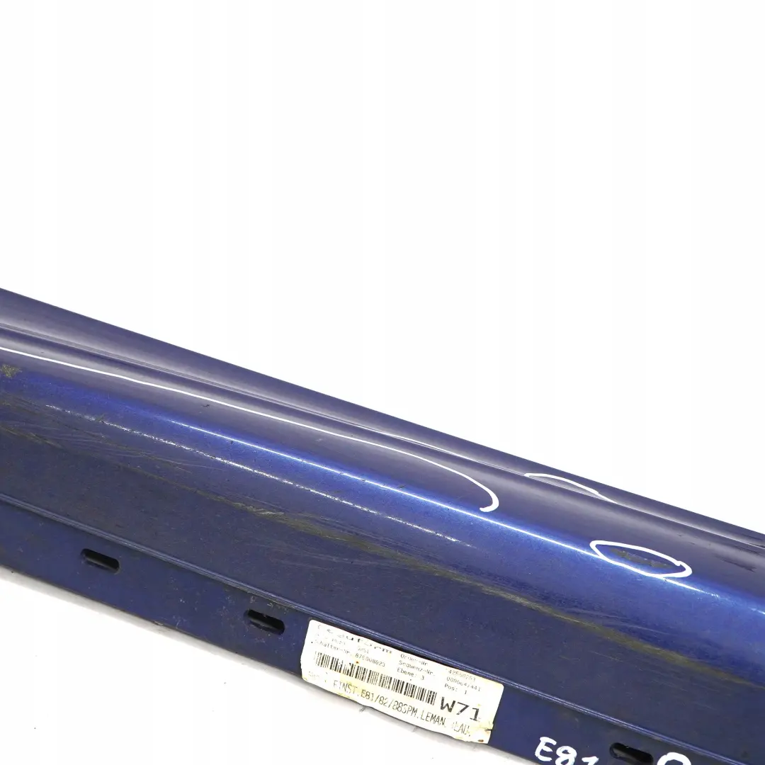 BMW 1 E81 E82 E88 5 M Sport Sill Strip Side Skirt Left N/S Le Mans Blue - 381 - SKU 0034731-LMB5 - Part number 0034731