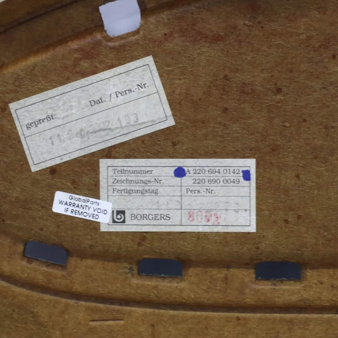  Mercedes-Benz S-Klasse W220 Gepäckraum Kofferaum Ablegeboden Abdeckung Grau - SKU A2206904049-1 - Teilenummer A2206904049