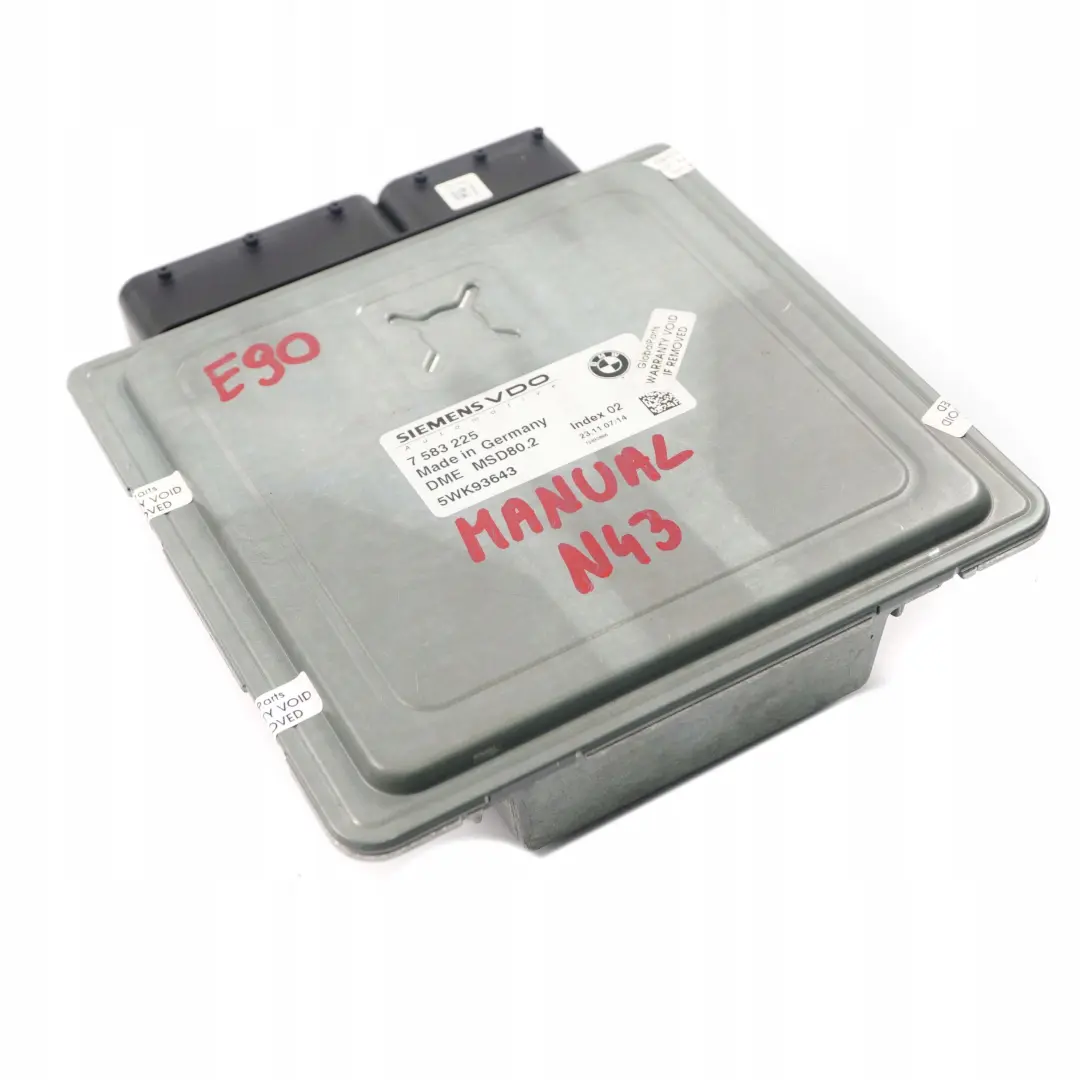 BMW 1 3 Series E87 LCI E90 Petrol N43 DME Engine Control Unit Manual - SKU 7583225 - Part number 7583225