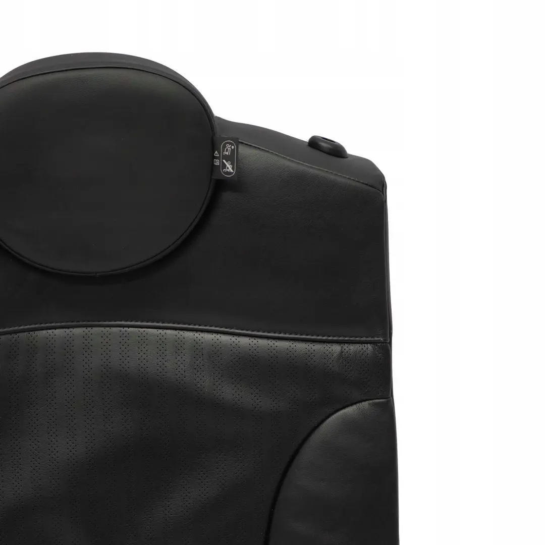 Right O/S Seat Backrest Black Leather Punch to Mini Cooper One R55 Clubman Rear with Part number 7229762 Mini Cooper One R55 Clubman Rear Right O/S Seat Backrest Black Leather Punch - SKU 7229762 - Part number 7229762