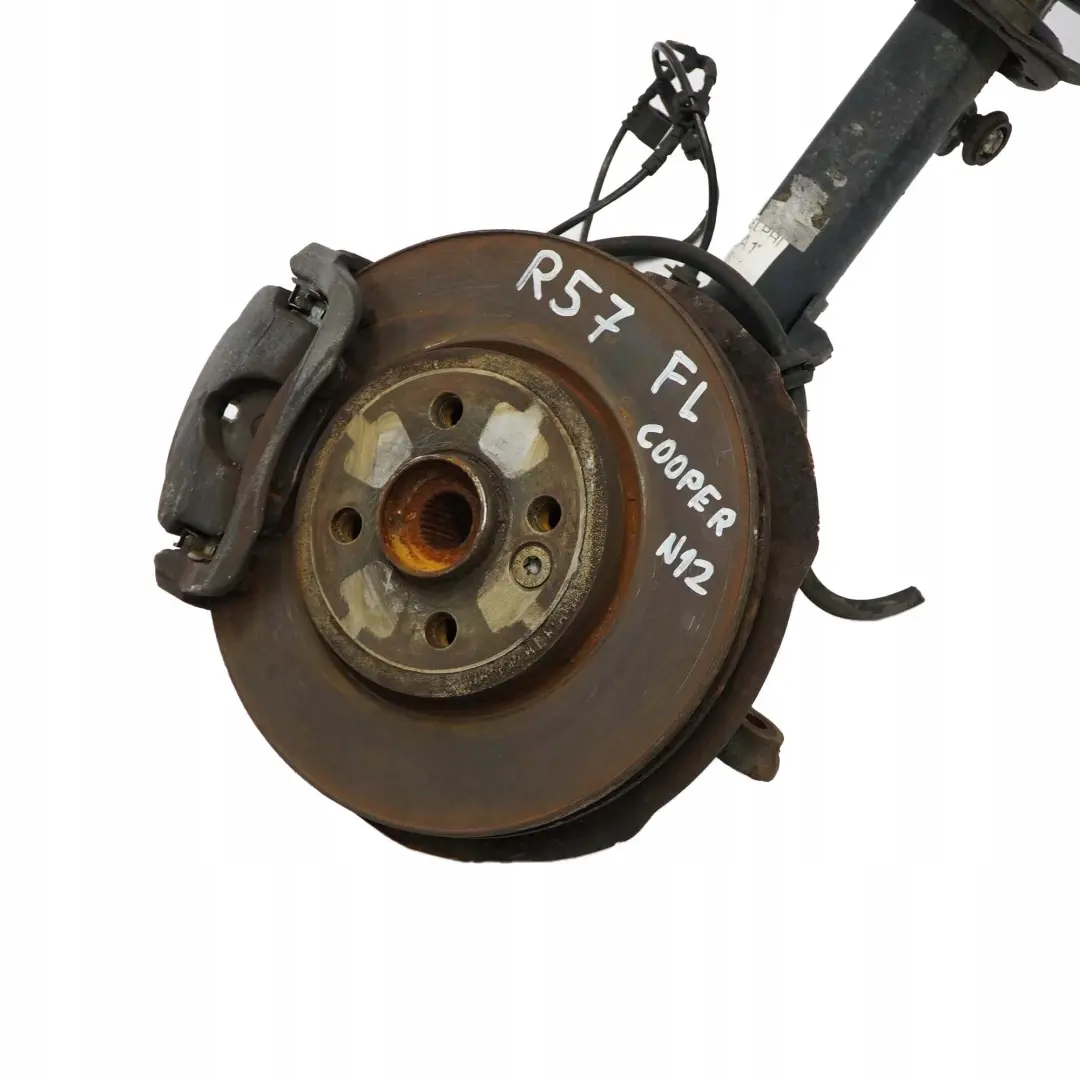 Front Left N/S Spring Strut Suspension Leg Brake Hub to BMW Mini R57 Cabrio N12 with Part number 6789551 BMW Mini R57 Cabrio N12 Front Left N/S Spring Strut Suspension Leg Brake Hub - SKU 6789551-1 - Part number 6789551
