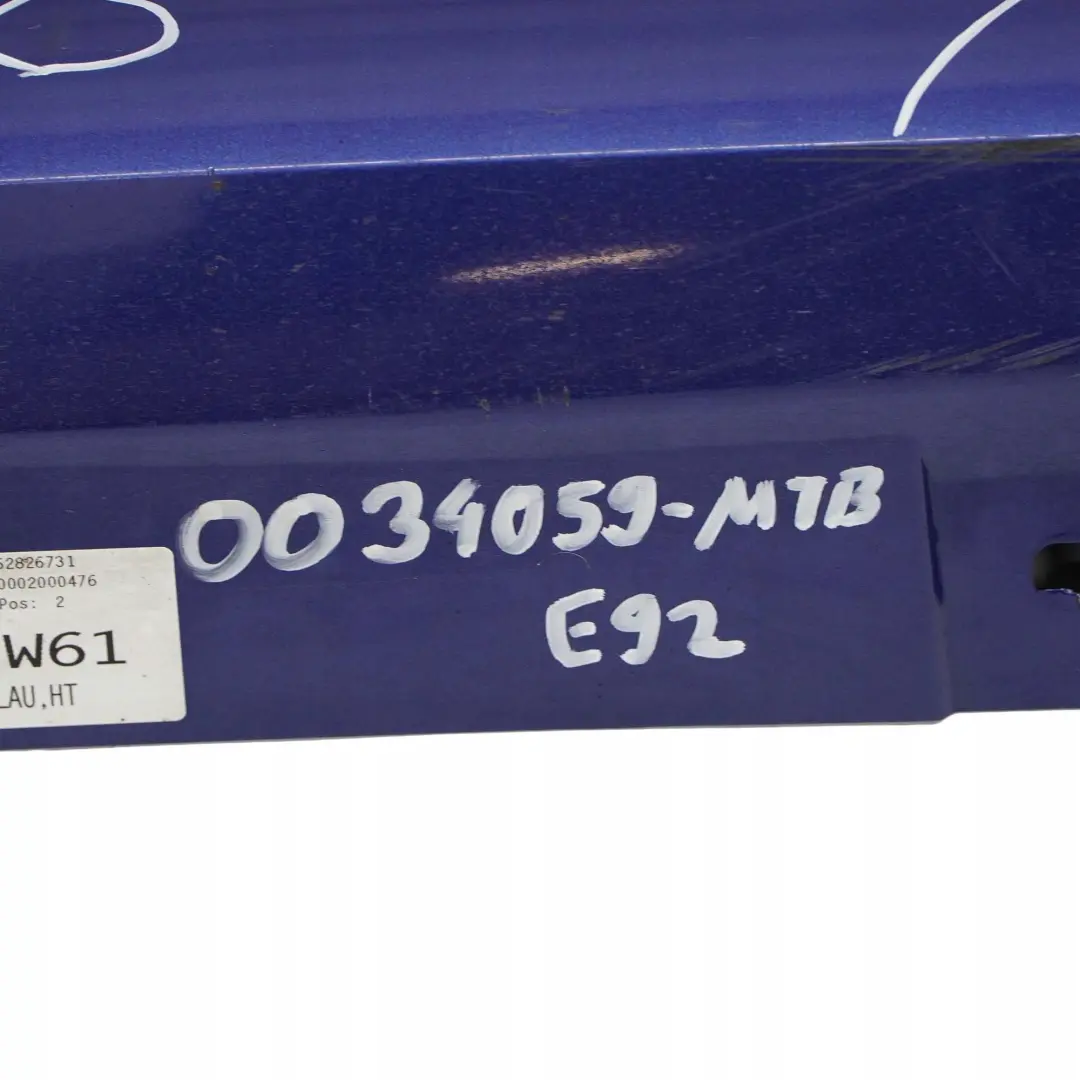 Listello Portiera Apertura Gonna SX Montegoblau Blu per BMW E92 E93 LCI con numero di parte 0034059 BMW E92 E93 LCI Listello Portiera Apertura Gonna SX Montegoblau Blu - SKU 0034059-MTB - Numero di parte 0034059