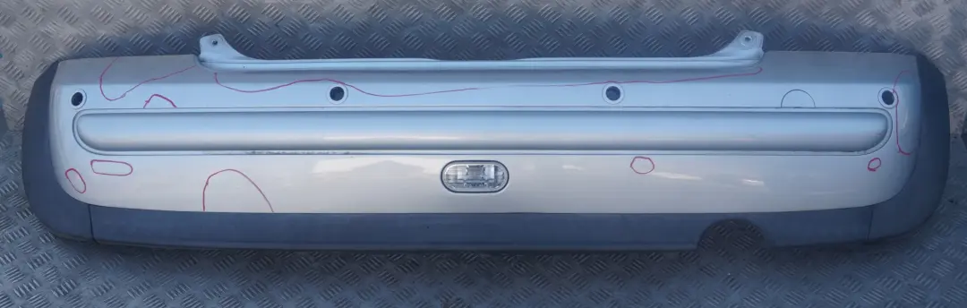 Bumper Trim Panel PDC Pure Silver Metallic - 900 to BMW MINI Cooper R50 Rear with Part number 0697799 BMW MINI Cooper R50 Rear Bumper Trim Panel PDC Pure Silver Metallic - 900 - SKU 0697799-PS - Part number 0697799