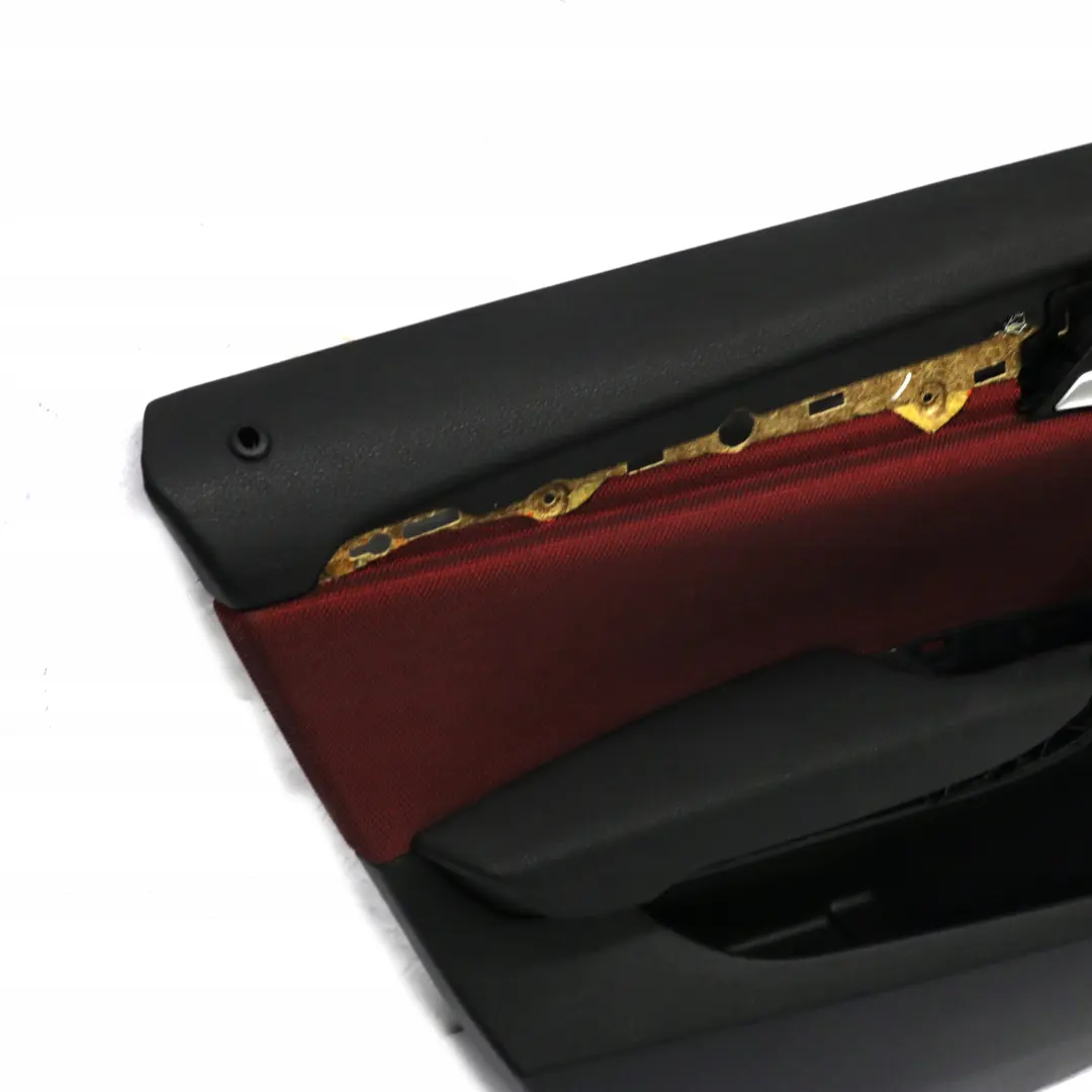 Front Door Card Lining Trim Left N/S Fabric Cloth Vermilion Red to BMW X1 E84 with Part number 7320191 BMW X1 E84 Front Door Card Lining Trim Left N/S Fabric Cloth Vermilion Red - SKU 7320191 - Part number 7320191