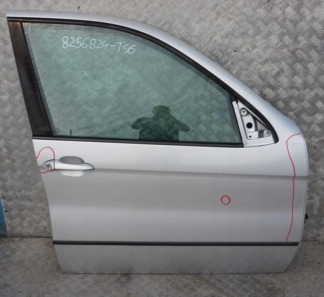 Passeggero Porta Anteriore Destra Argento-Titanio Titan 35 per BMW X5 6 E53 con numero di parte 8256824 BMW X5 6 E53 Passeggero Porta Anteriore Destra Argento-Titanio Titan 35 - SKU 8256824-TS6 - Numero di parte 8256824