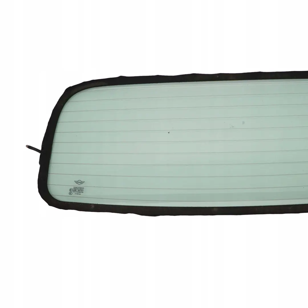 Ventana Trasera Techo Convertible Plegable Vidrio AS2 para Mini Cooper R57 Cabrio con número de pieza 7191145 Mini Cooper R57 Cabrio Ventana Trasera Techo Convertible Plegable Vidrio AS2 - SKU 7191145-3 - Número de pieza 7191145
