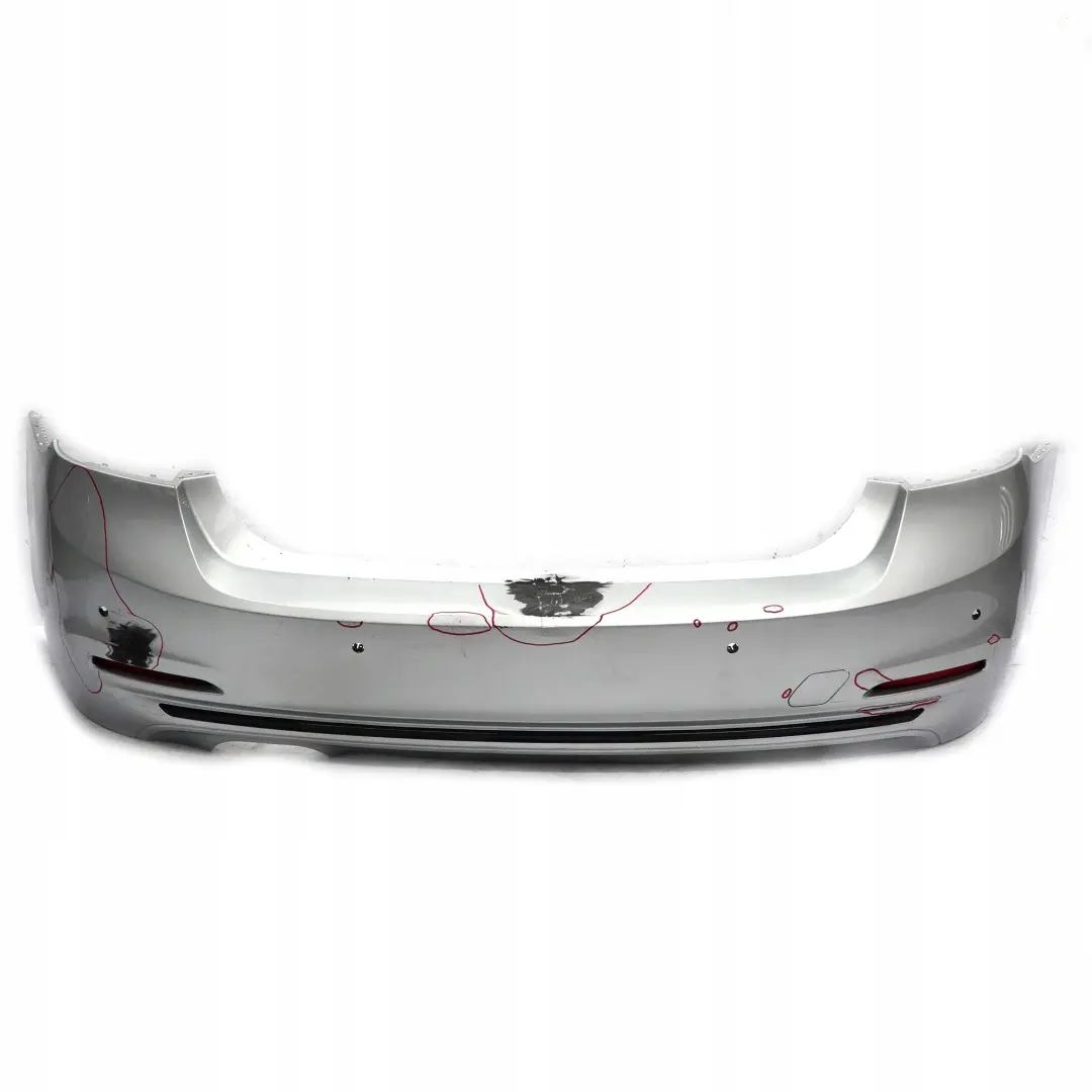 BMW 3 F30 LCI Sport Line Rear Bumper Trim Panel PDC Glacier Silver Metallic A83 - SKU 7384603-GSB - Part number 7384603