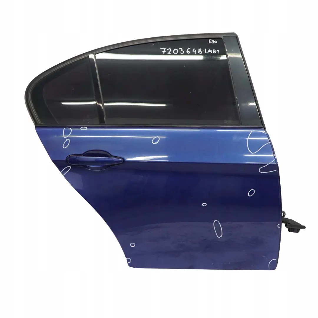 Door Rear Right O/S Le Mans Blue Metallic - 381 to BMW 3 Series E90 with Part number 7203648 BMW 3 Series E90 Door Rear Right O/S Le Mans Blue Metallic - 381 - SKU 7203648-LMB1 - Part number 7203648