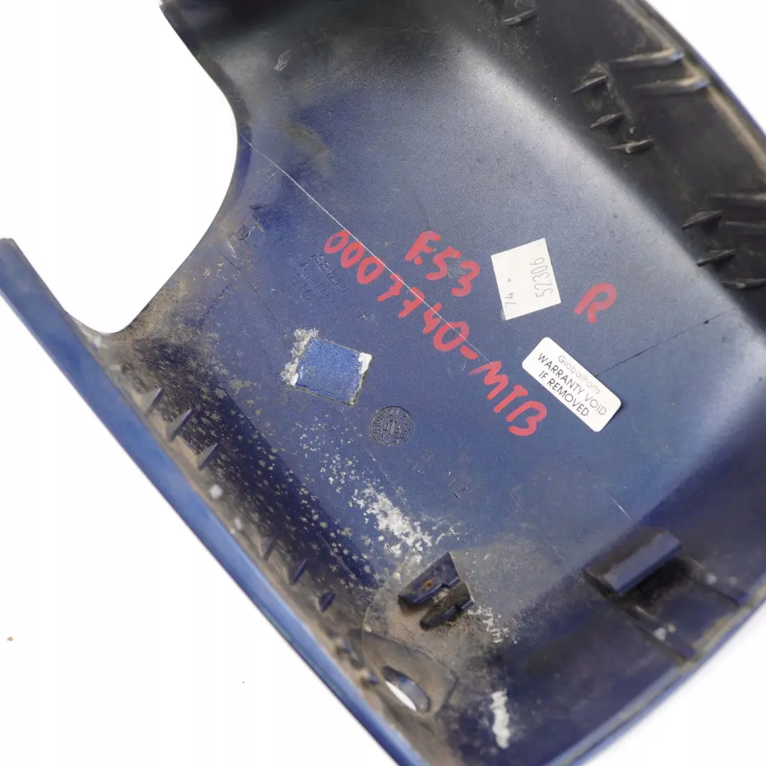 Right O/S Wing Mirror Cover Cap Montegoblau Blue - A51 to BMW X5 Series E53 with Part number 0007740 BMW X5 Series E53 Right O/S Wing Mirror Cover Cap Montegoblau Blue - A51 - SKU 0007740-MTB - Part number 0007740