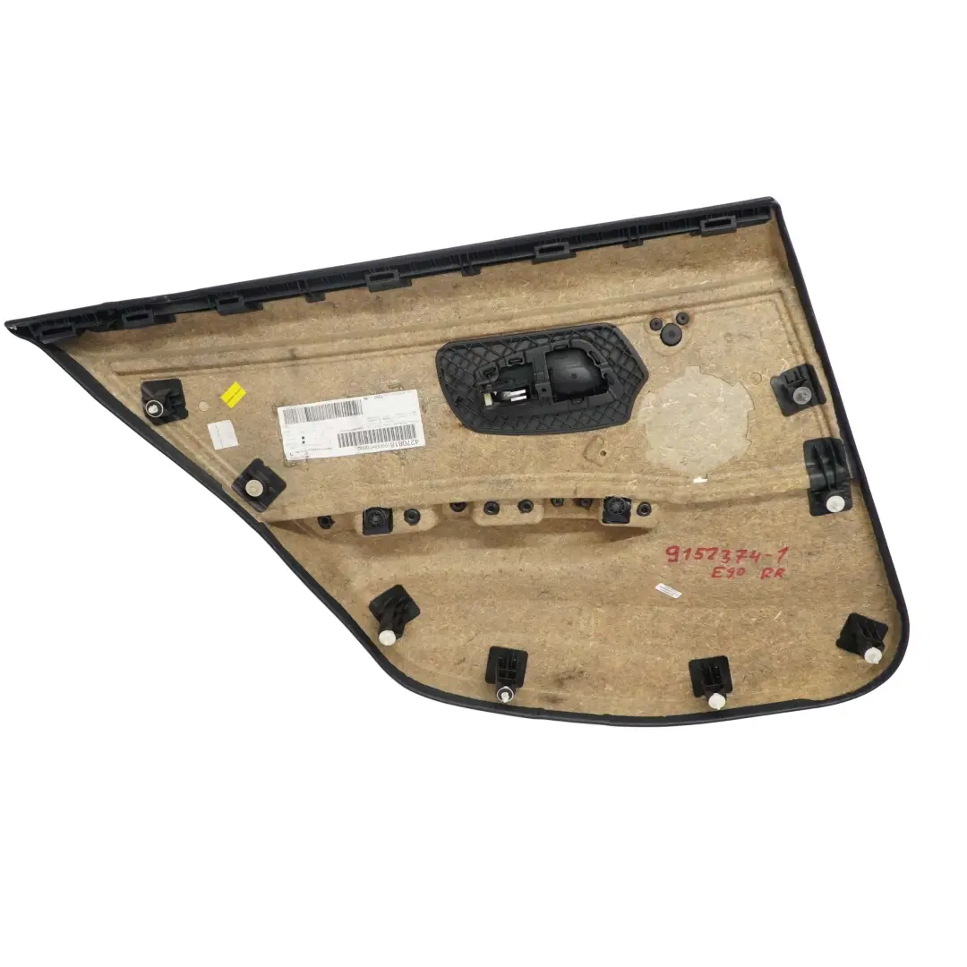 Trasera Derecha O / S Tarjeta De Puerta De tela Citrus Negro Trim Panel para BMW E90 con número de pieza 9152374 BMW E90 Trasera Derecha O / S Tarjeta De Puerta De tela Citrus Negro Trim Panel - SKU 9152374 - Número de pieza 9152374