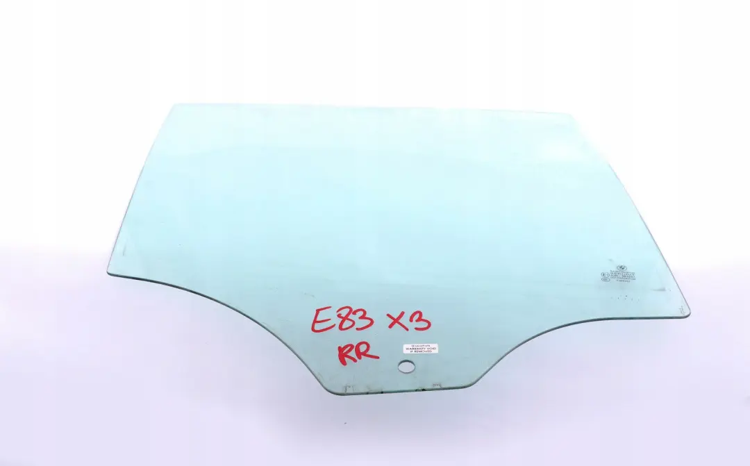 Right Door O/S Side Window Glass Green AS2 to BMW X3 E83 Rear with Part number 3332312 BMW X3 E83 Rear Right Door O/S Side Window Glass Green AS2 - SKU 3332312 - Part number 3332312