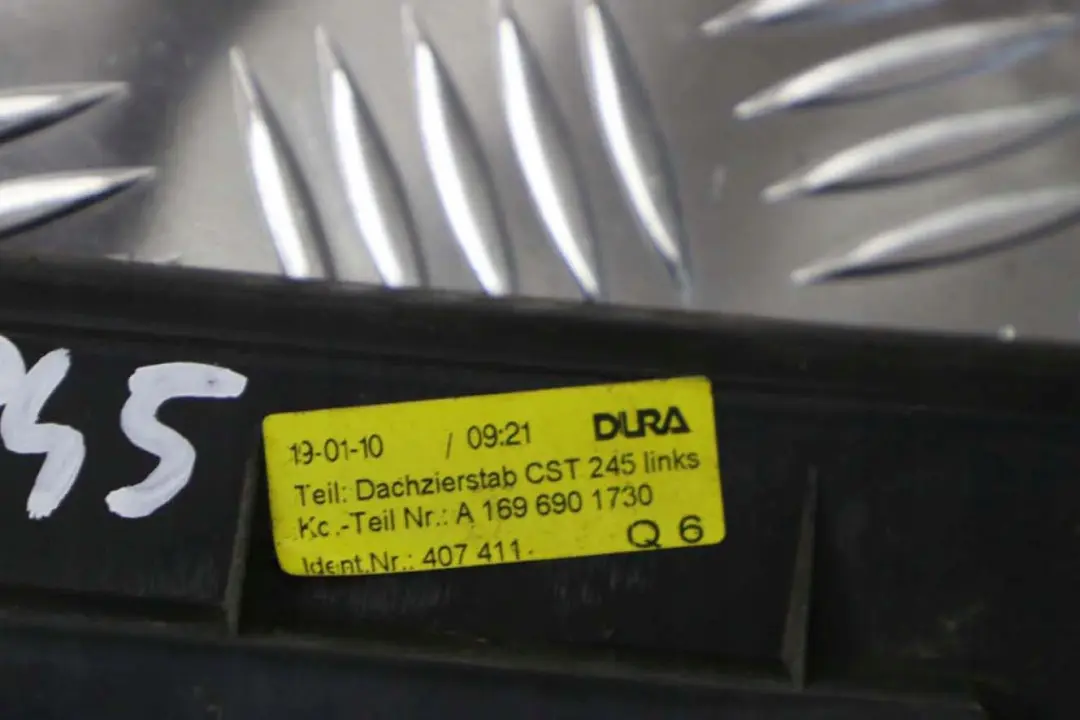 Class W245 Left N/S Roof Moulding Trim Strip Cover Panel to Mercedes B with Part number A1696901730 Mercedes B Class W245 Left N/S Roof Moulding Trim Strip Cover Panel - SKU A1696901730 - Part number A1696901730