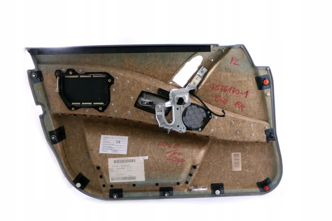 Door Card Lining Leather Trim Panel Front Right O/S Grey to BMW 5 Series E60 E61 2 with Part number 7076170 BMW 5 Series E60 E61 2 Door Card Lining Leather Trim Panel Front Right O/S Grey - SKU 7076170-2 - Part number 7076170