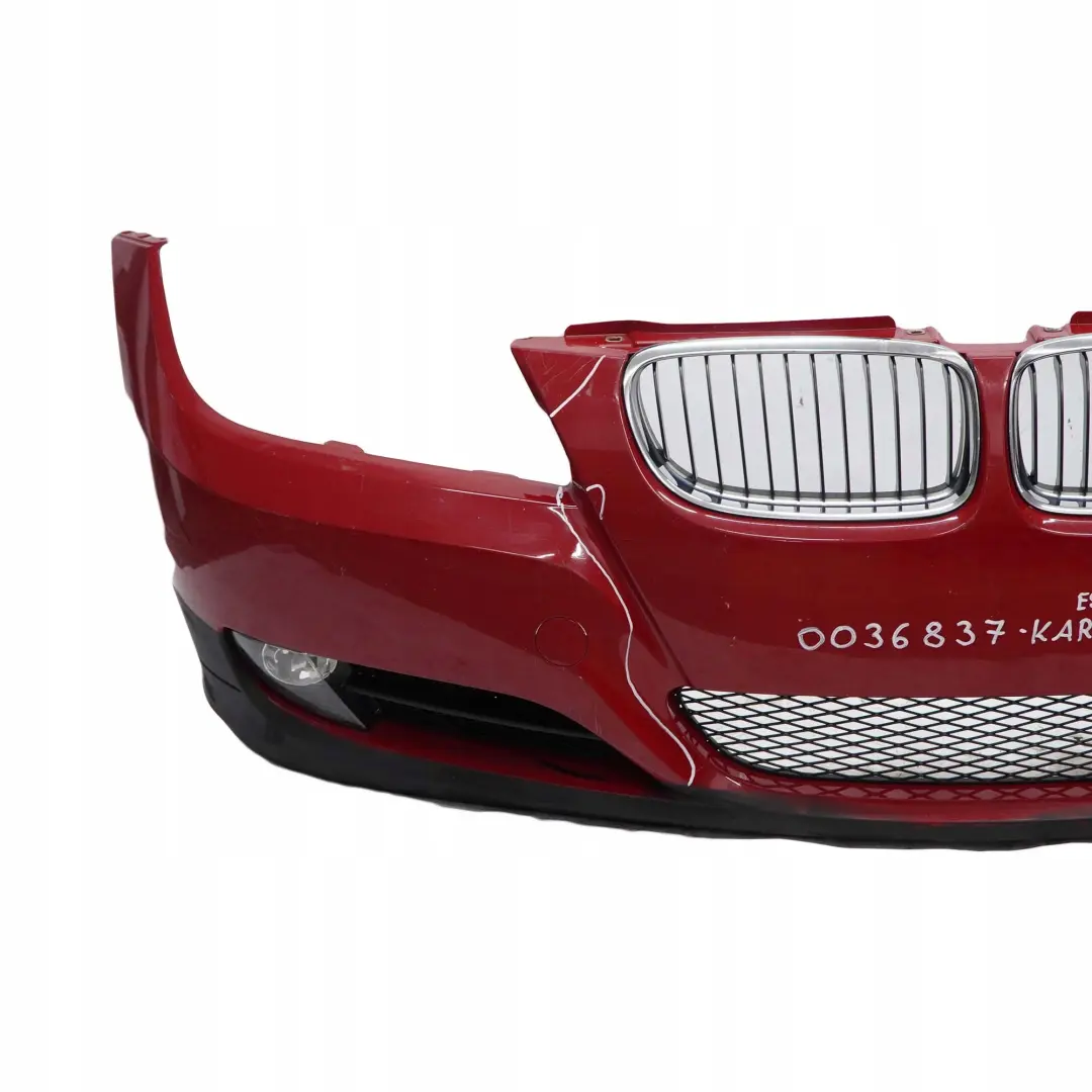 BMW 3 E90 E91 LCI Front Bumper Trim Panel Complete Karmesinrot Crimson Red A61 - SKU 0036837-KAR - Part number 0036838