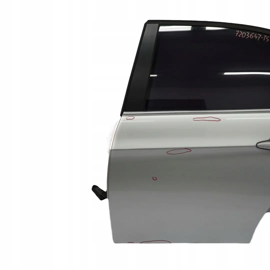 Door Rear Left N/S Titansilber Silver Silber Metallic - 354 to BMW 3 Series E90 4 with Part number 7203647 BMW 3 Series E90 4 Door Rear Left N/S Titansilber Silver Silber Metallic - 354 - SKU 7203647-TS4 - Part number 7203647