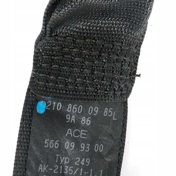 Mercedes-Benz E-Class W210 S210 Rear Left N/S Seat Belt Black to with Part number A2108600985 Mercedes-Benz E-Class W210 S210 Rear Left N/S Seat Belt Black - SKU A2108600985 - Part number A2108600985