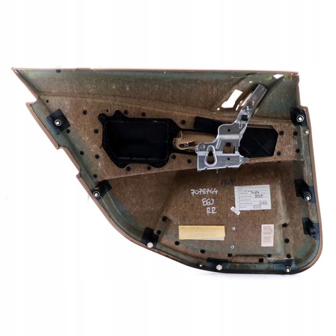 BMW 5 Series E60 E61 Türverkleidung Hinten Links Beige Leder - SKU 7078744 - Teilenummer 7078744