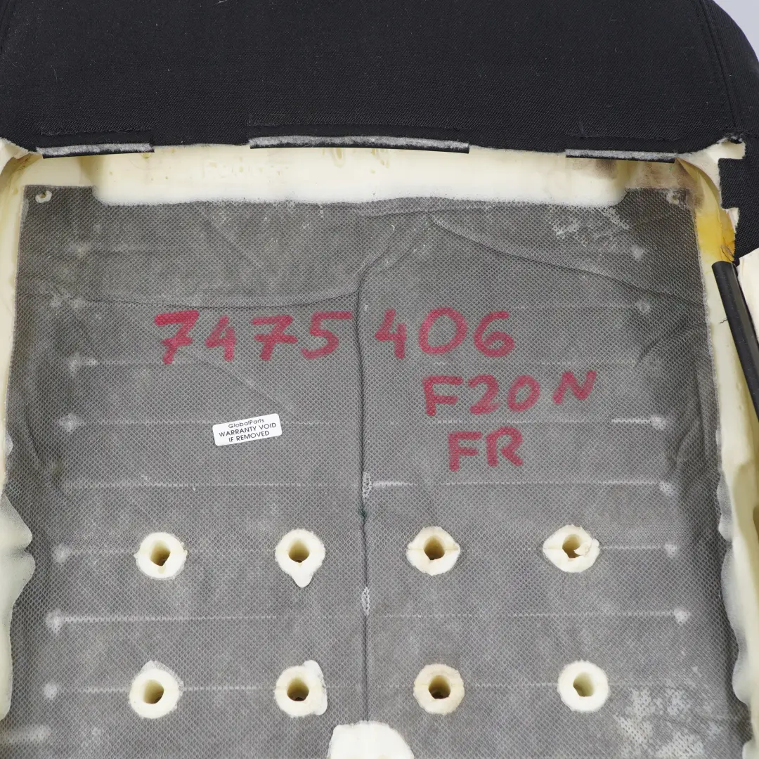 Front Right Sport Seat O/S Backrest Cover Cloth Anthracite Red to BMW F20 F30 LCI with Part number 7475406 BMW F20 F30 LCI Front Right Sport Seat O/S Backrest Cover Cloth Anthracite Red - SKU 7475406 - Part number 7475406