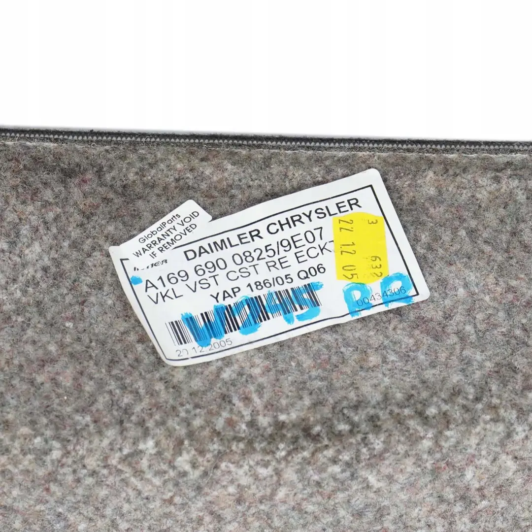  Mercedes-Benz W245 Boot Trunk Luggage Right O/S Lateral Trim Panel - SKU A1696900825 - Part number A1696900825
