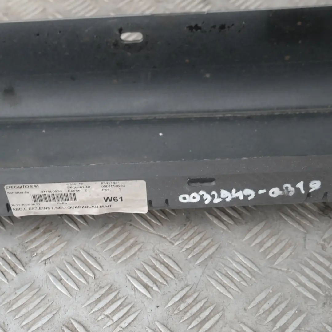 Bas de Porte Couverture Seuil A Gauche Quartzbleu Bleu, pour BMW E87 à propos du numéro de pièce 32949 BMW E87 Bas de Porte Couverture Seuil A Gauche Quartzbleu Bleu, - SKU 0032949-QB19 - Numéro de pièce 32949