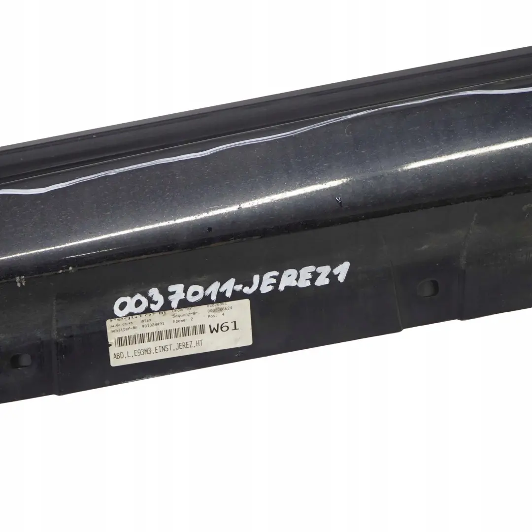 Listello Portiera Gonna SX Nero Jerez - A73 per BMW E93 M3 Cabrio con numero di parte 0037011 BMW E93 M3 Cabrio Listello Portiera Gonna SX Nero Jerez - A73 - SKU 0037011-JEREZ1 - Numero di parte 0037011
