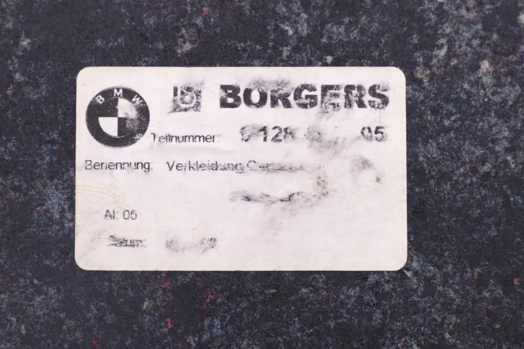 Exterior Tunnel Sound Insulation to BMW Z4 Series E89 Convertible Roadster with Part number 9128510 BMW Z4 Series E89 Convertible Roadster Exterior Tunnel Sound Insulation - SKU 9128510 - Part number 9128510