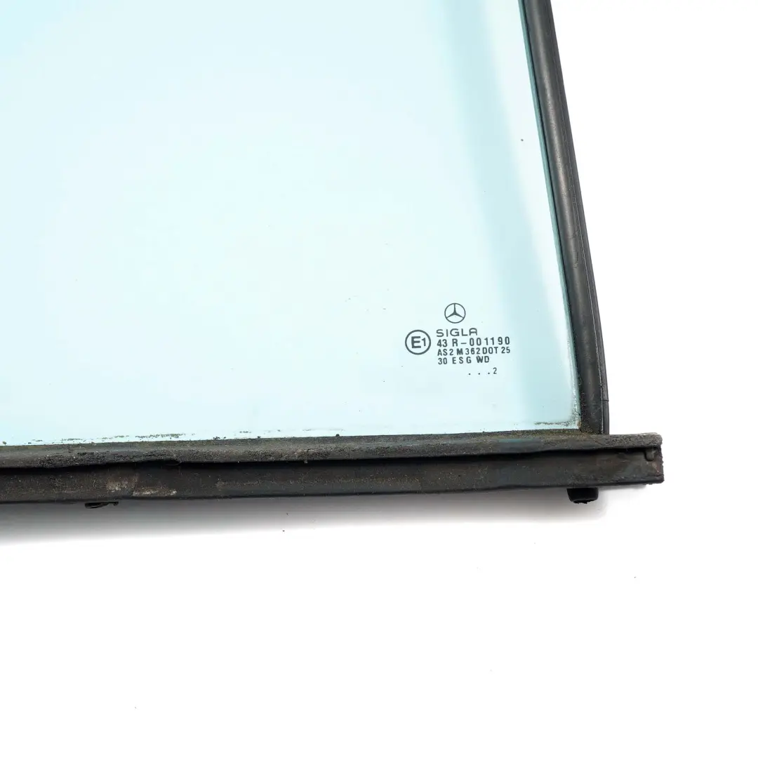 Mercedes-Benz E W210 Estate Rear Right O/S Triangular Window Glass Blue AS2 to with Part number A2107351209 Mercedes-Benz E W210 Estate Rear Right O/S Triangular Window Glass Blue AS2 - SKU A2107351209 - Part number A2107351209
