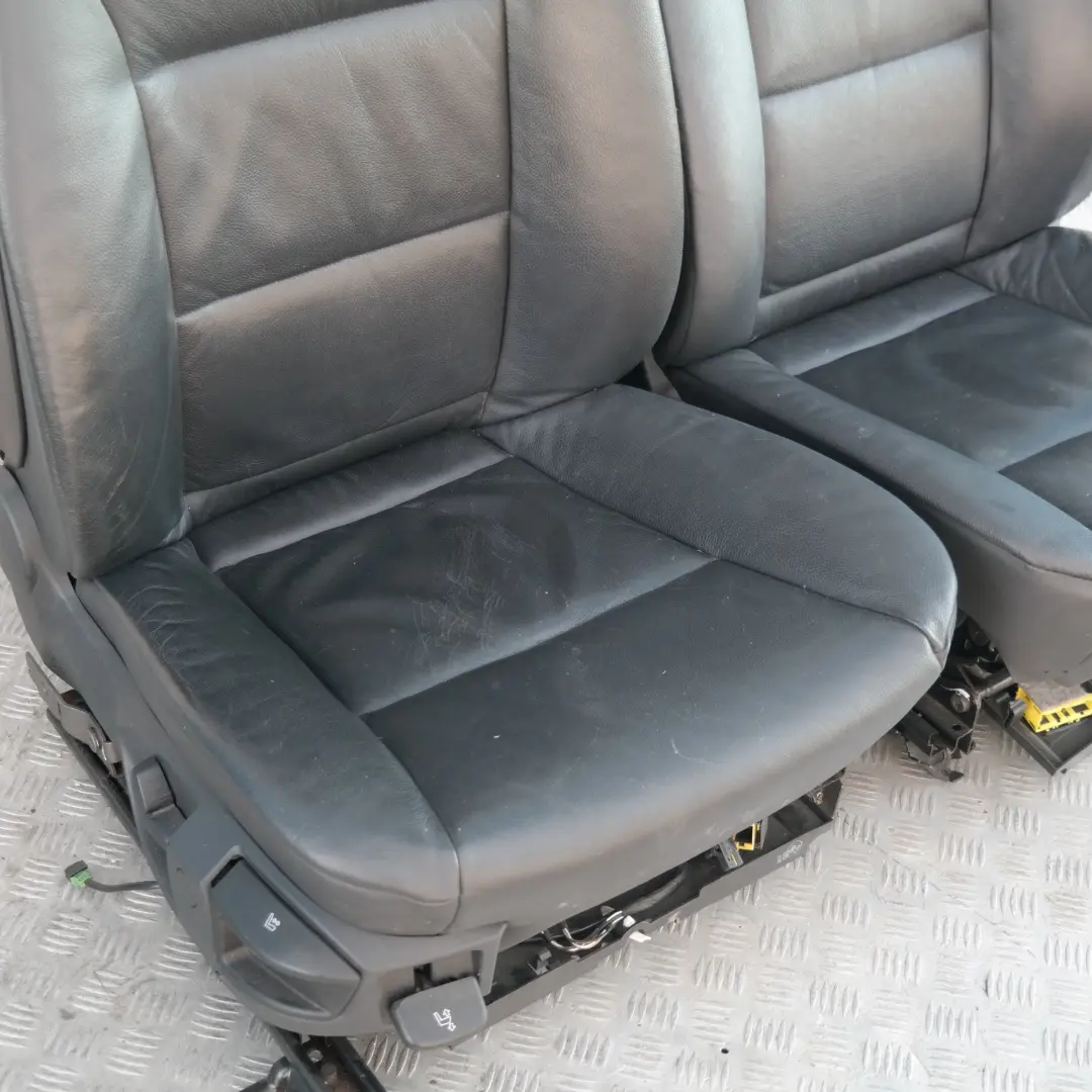 BMW 5 SERIES E60 E61 Black Leather Interior Front Seats Driver Passenger Side - SKU E60 E61 Black Leather Front Seats - Part number E60 E61 Black Leather Front Seats