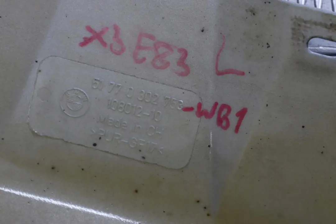BMW X3 E83 Aerokit Listello Portiera Gonna SX Blu Acqua di Alto Mare Aqua 896 - SKU 0302753-WB1 - Numero di parte 0302753