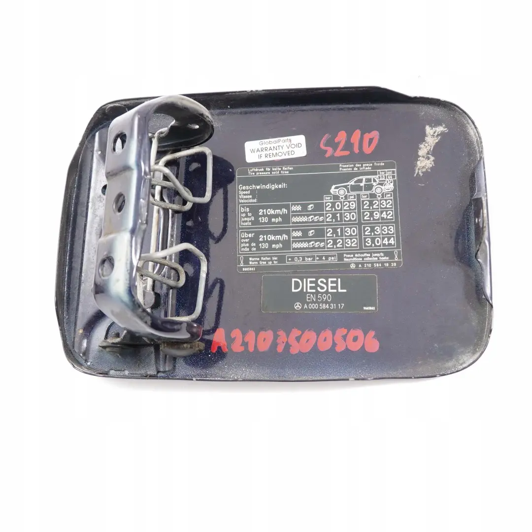 Mercedes S210 Tapa del deposito De combustible Azul tanzanita metalizado 359 - SKU A2107500506 - Número de pieza A2107500506