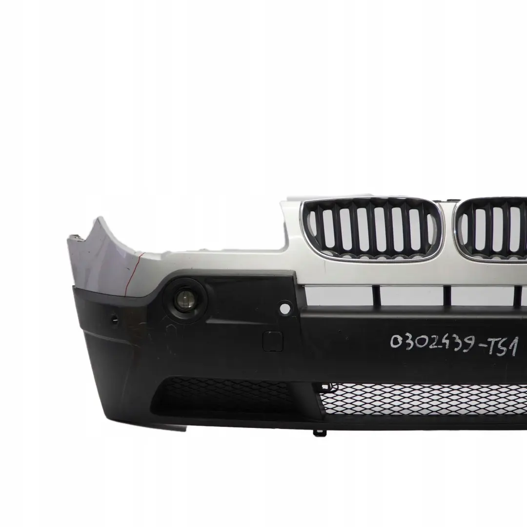 Complete Front Bumper PDC Titansilber Titan Silver Metallic to BMW X3 Series 1 E83 with Part number 0302439 BMW X3 Series 1 E83 Complete Front Bumper PDC Titansilber Titan Silver Metallic - SKU 0302439-TS1 - Part number 0302439