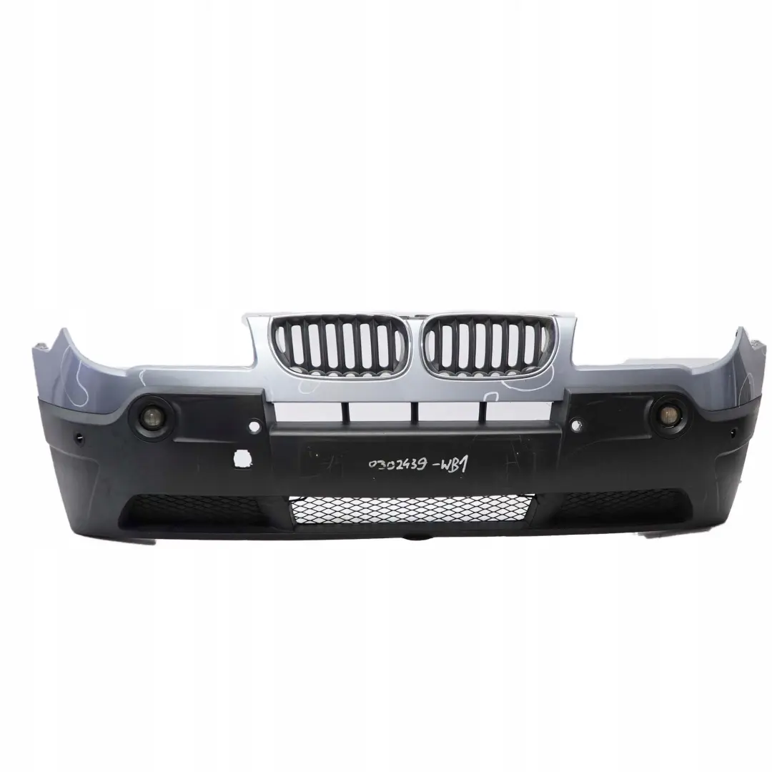 BMW X3 Series E83 1 Complete Front Bumper PDC Bluewater Blue Water Metallic 896 - SKU 0302439-WB1 - Part number 302439