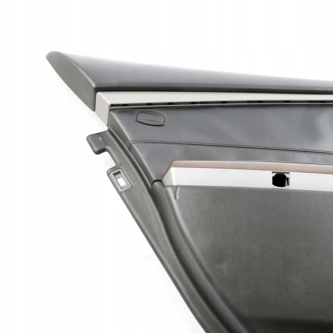 Left N/S Door Card Leather Pearl Black Lining Trim to BMW 7 Series E65 Rear with Part number 9153607 BMW 7 Series E65 Rear Left N/S Door Card Leather Pearl Black Lining Trim - SKU 9153607 - Part number 9153607