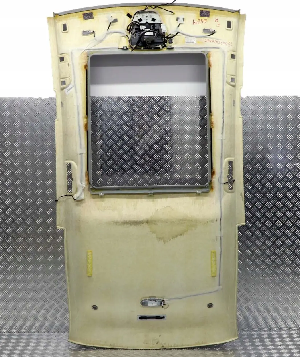 Class W245 Headlining Lift Up Slide Back Sunroof Grey to Mercedes B with Part number A1696905050 Mercedes B Class W245 Headlining Lift Up Slide Back Sunroof Grey - SKU A1696905050 - Part number A1696905050