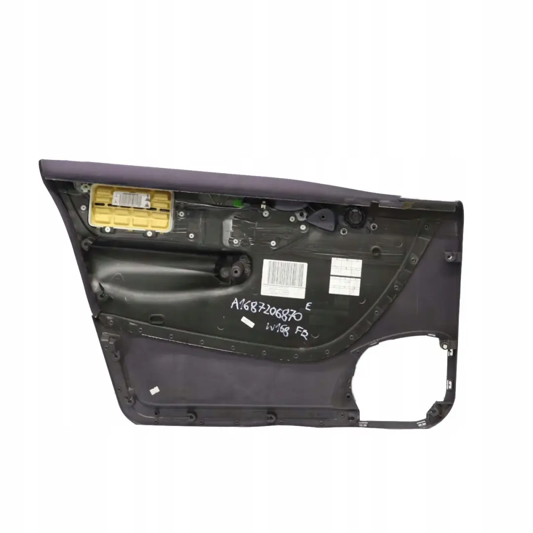 Delantero Derecho Panel De La Tarjeta De Puerta Tela Gris Pizarra para Mercedes W168 con número de pieza A1687206870 Mercedes W168 Delantero Derecho Panel De La Tarjeta De Puerta Tela Gris Pizarra - SKU A1687206870 - Número de pieza A1687206870