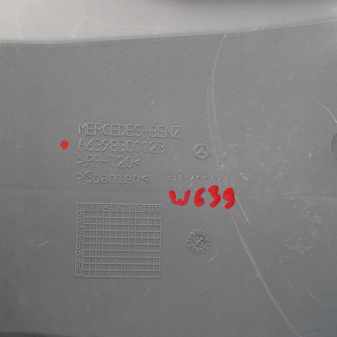 Mercedes-Benz Vito Viano W639 Front Floor Air Duct Channel - SKU A6398301123 - Part number A6398301123