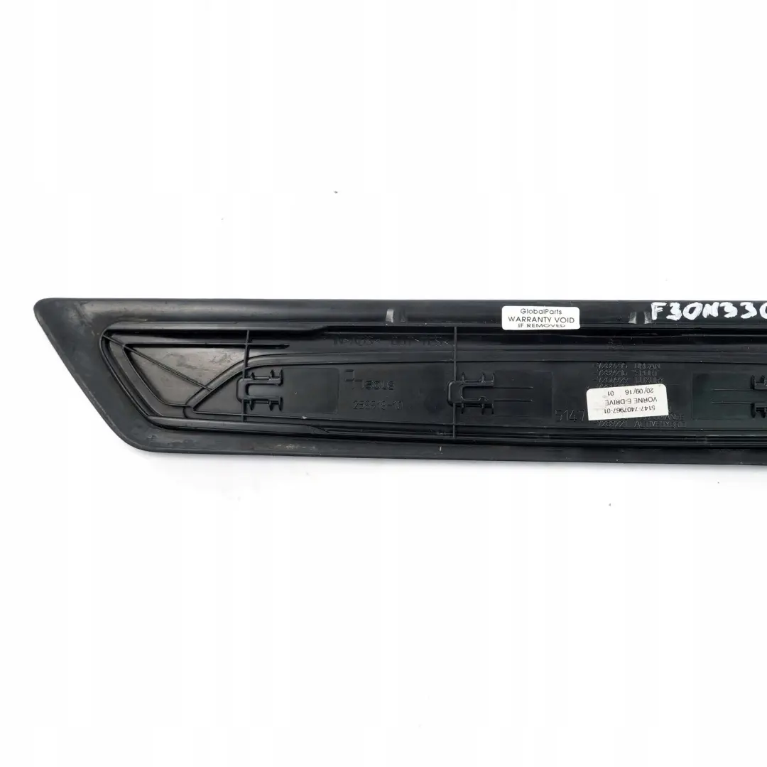 Front Entrance Door Cover Trim Sill Panel Strip to BMW F30 LCI 330e Hybrid eDrive with Part number 7407967 BMW F30 LCI 330e Hybrid eDrive Front Entrance Door Cover Trim Sill Panel Strip - SKU 7407967-1 - Part number 7407967