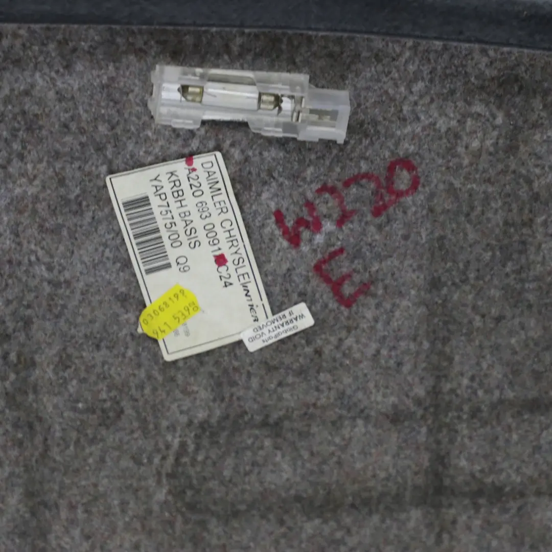 Mercedes-Benz S-Klasse W220 Boot Trunk Cover Liner Fairing Panel to with Part number A2206930091 Mercedes-Benz S-Klasse W220 Boot Trunk Cover Liner Fairing Panel - SKU A2206930091 - Part number A2206930091