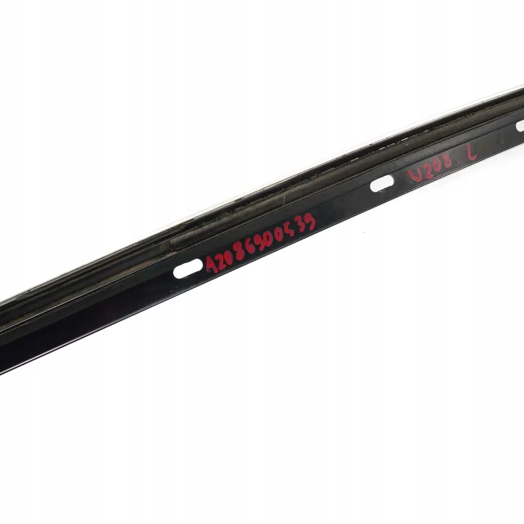 Mercedes-Benz CLK-Class W208 C208 Front Left Door N/S Window Frame Chrome Strip to with Part number A2086900539 Mercedes-Benz CLK-Class W208 C208 Front Left Door N/S Window Frame Chrome Strip - SKU A2086900539 - Part number A2086900539