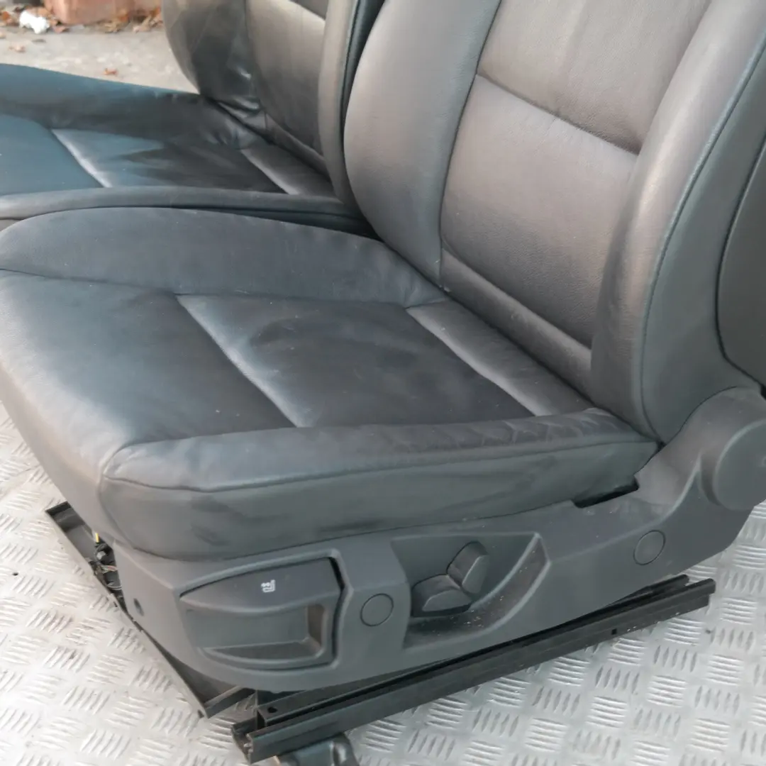 BMW 5 SERIES E60 E61 Black Leather Interior Front Seats Driver Passenger Side - SKU E60 E61 Black Leather Front Seats - Part number E60 E61 Black Leather Front Seats