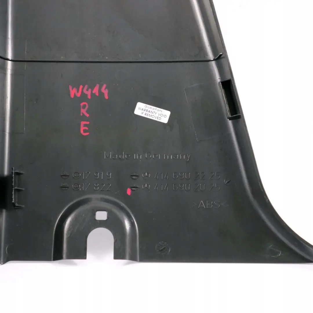  Mercedes-Benz Vaneo W414 B-Pillar Right Bottom Trim Panel Black - SKU A4146902025 - Número de pieza A4146902025