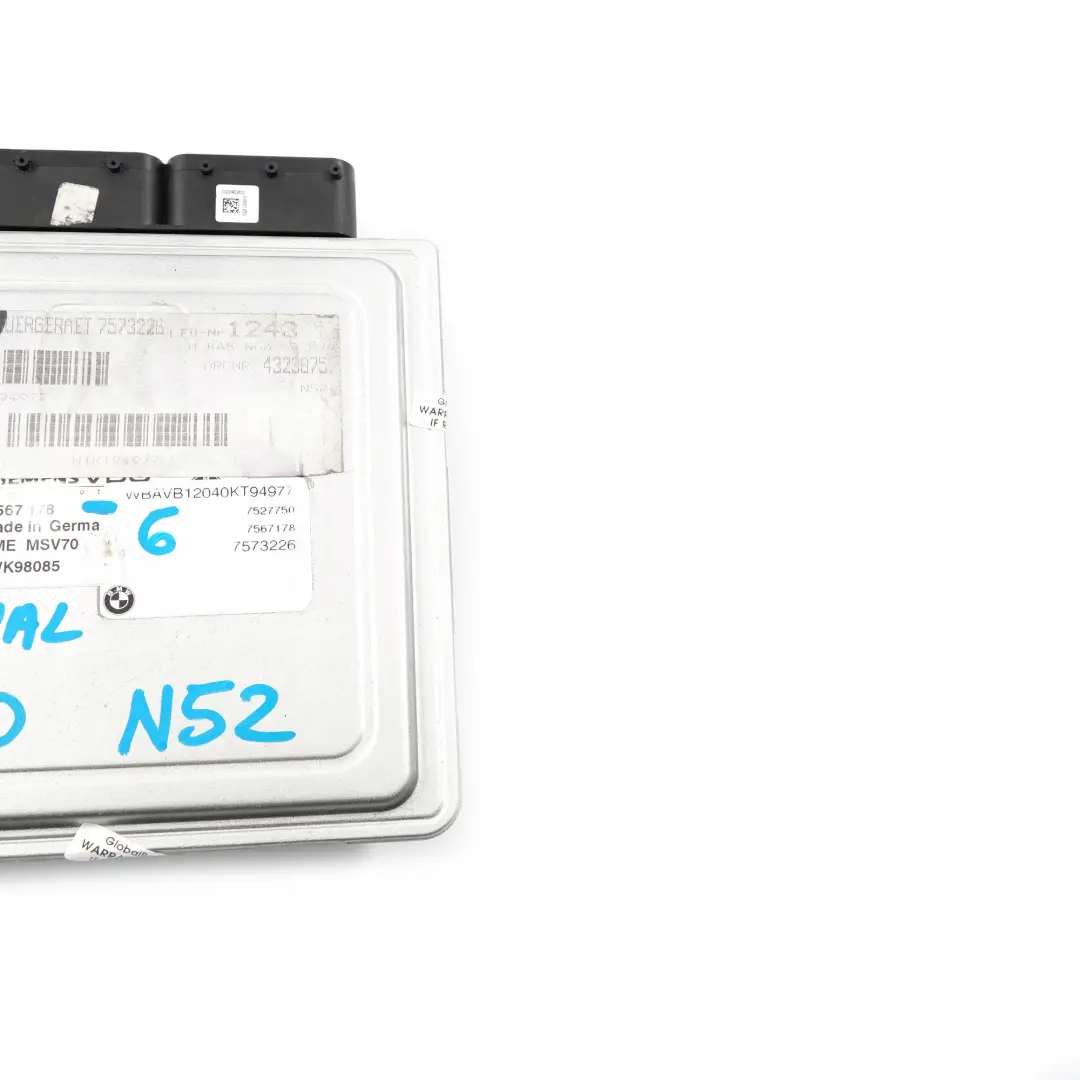 N52 ECU Engine Control Unit DME Manual to BMW E60 E65 E85 E90 E91 Petrol with Part number 7567178 BMW E60 E65 E85 E90 E91 Petrol N52 ECU Engine Control Unit DME Manual - SKU 7567178-6 - Part number 7567178