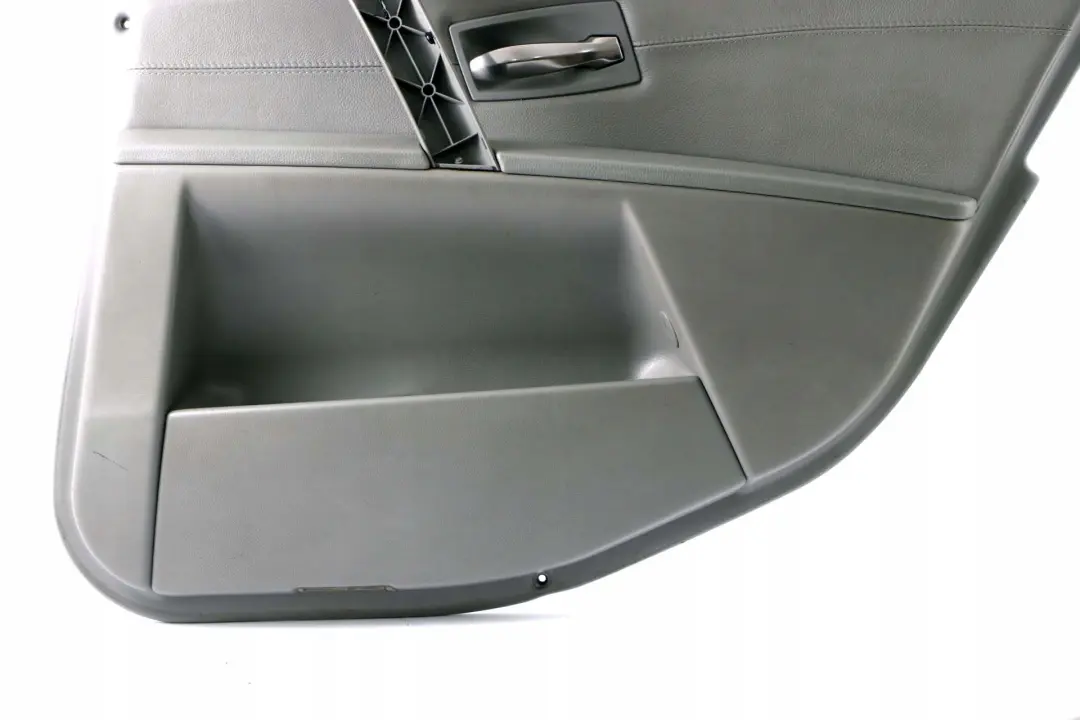 Right O/S E61 Door Card Lining Leather Trim Panel Grey to BMW 5 Series E60 Rear with Part number 7078746 BMW 5 Series E60 Rear Right O/S E61 Door Card Lining Leather Trim Panel Grey - SKU 7078746 - Part number 7078746