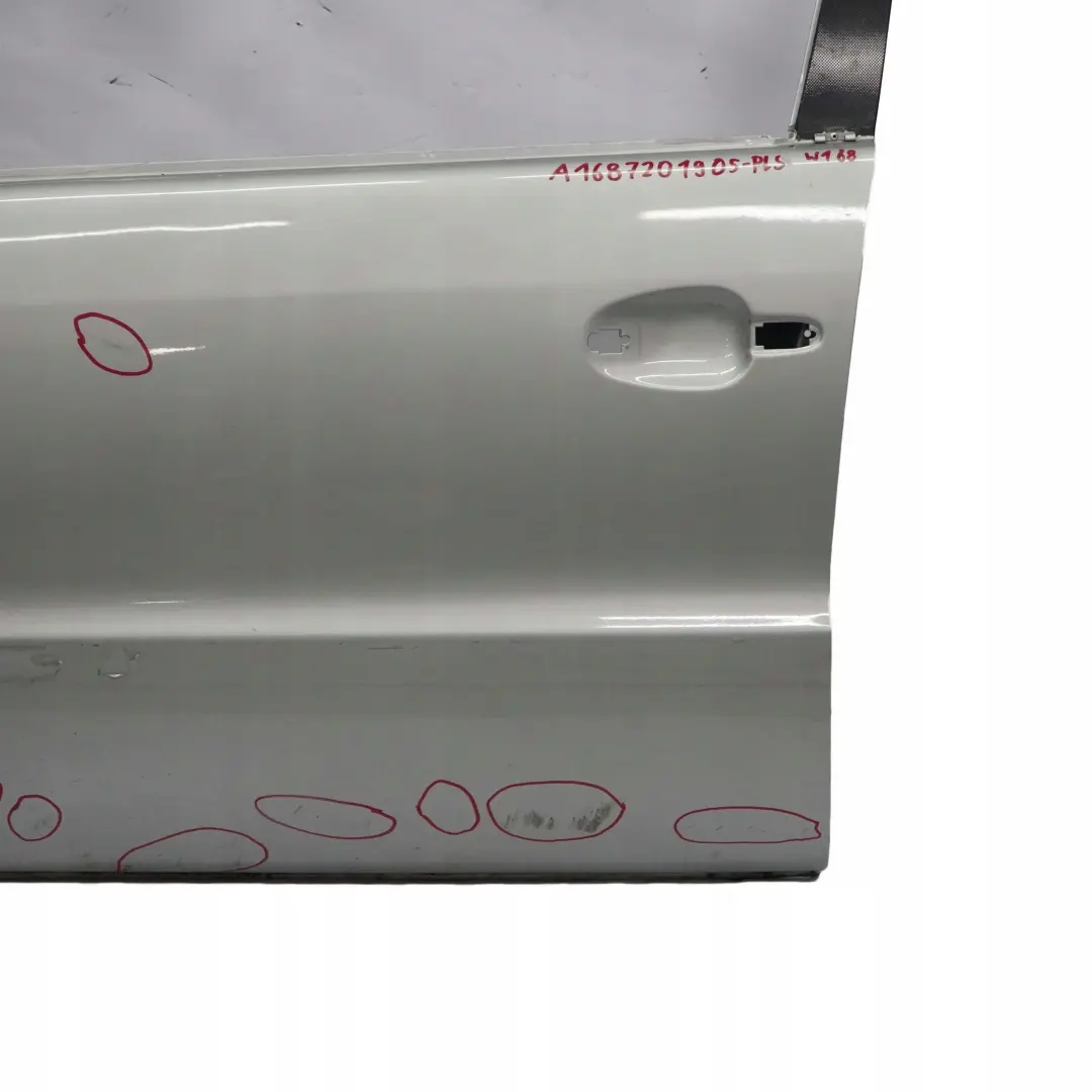Mercedes-Benz A-Class W168 Door Front Left N/S Polar Silver Metallic - 761 to with Part number A1687201905 Mercedes-Benz A-Class W168 Door Front Left N/S Polar Silver Metallic - 761 - SKU A1687201905-PLS - Part number A1687201905