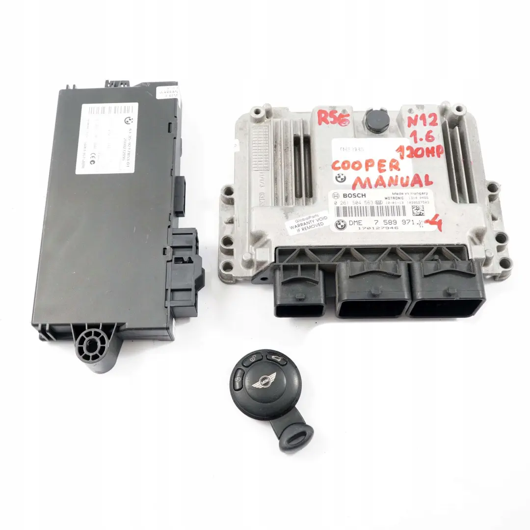  Kit ECU Mini R55 R56 R57 N12 1.6 120HP Unité de contrôle DME - SKU 7589971-4 - Numéro de pièce 7589971